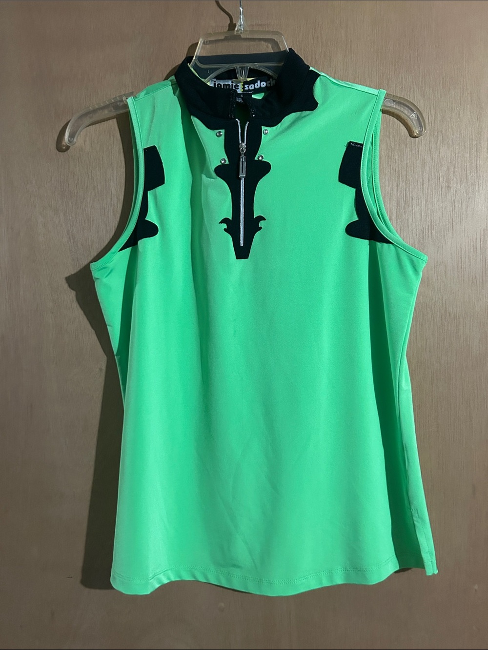 Jamie Sadock Tailored Sleeveless Golf Polo - Neon Green
